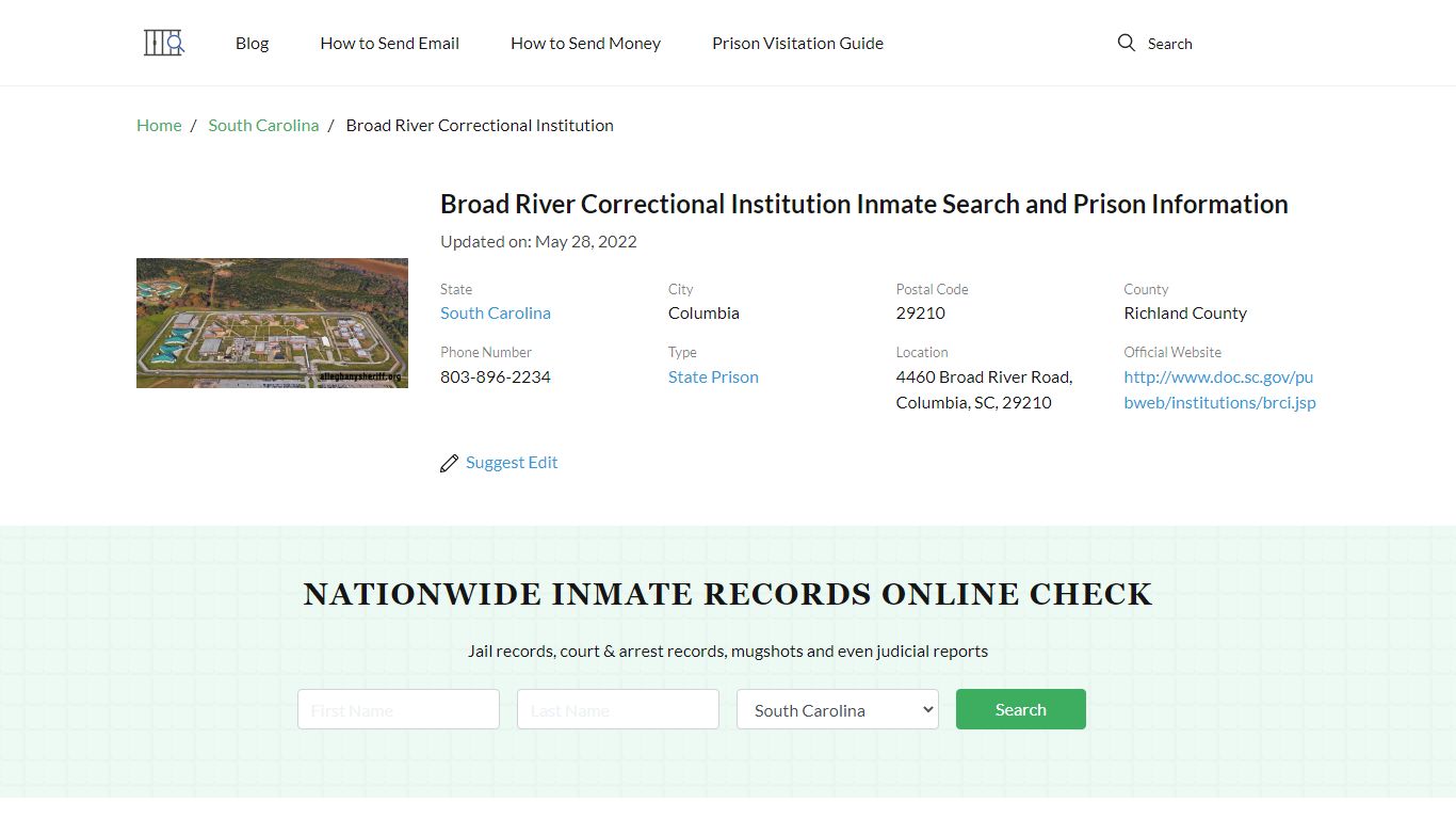 Broad River Correctional Institution Inmate Search ...