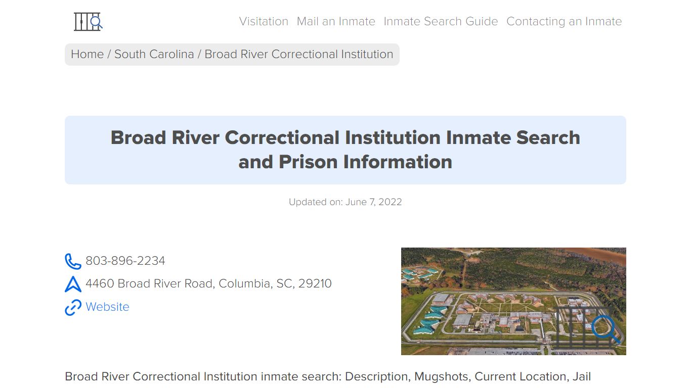 Broad River Correctional Institution Inmate Search ...